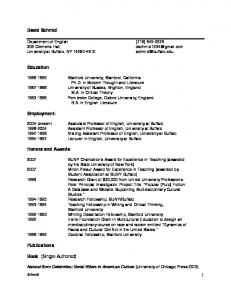 curriculum vitae - University at Buffalo