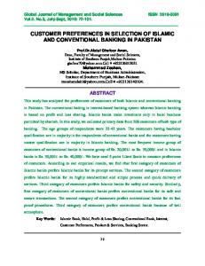customer preferences in selection of islamic and conventional banking