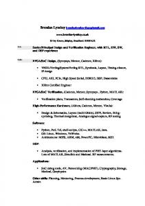 CV - Brendan Lynskey's CV page