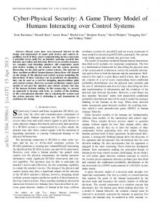 Cyber-Physical Security: A Game Theory Model of Humans ... - arXiv