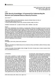 Cyber Security Assemblages: A Framework for ... - Cogitatio Press