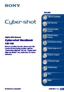 Cyber-shot Handbook - Sony eSupport