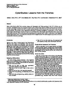 CyberStudies: Lessons from the Trenches - Semantic Scholar