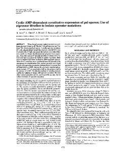 Cyclic AMP-dependent constitutive expression of gal ... - Europe PMC