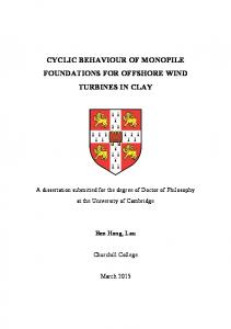 cyclic behaviour of monopile foundations for offshore wind farms - Core