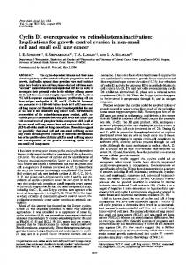 Cyclin D1 overexpression vs. retinoblastoma ... - Europe PMC