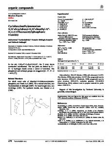 Cyclohexylmethylammonium N,N'-dicyclohexyl-N,N ... - ScienceOpen