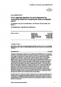 CYLD negatively regulates cell cycle progression by ... - BioMedSearch