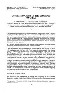 cystic neoplasms of the exocrine pancreas - Semantic Scholar