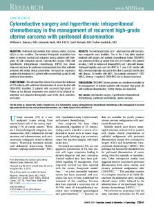 Cytoreductive surgery and hyperthermic intraperitoneal chemotherapy ...