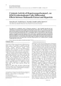 Cytotoxic activity of Hypericum perforatum L. on K562 ...