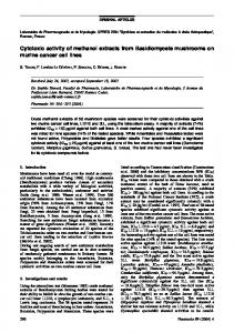 Cytotoxic activity of methanol extracts from ... - Ingenta Connect