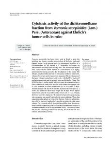 Cytotoxic activity of the dichloromethane fraction