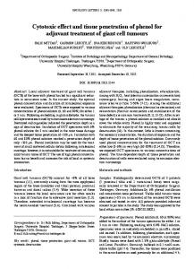 Cytotoxic effect and tissue penetration of phenol for adjuvant treatment ...