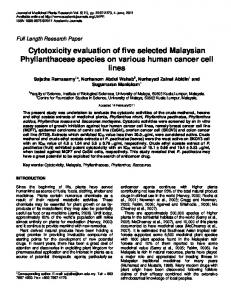 Cytotoxicity evaluation of five selected Malaysian ... - umexpert