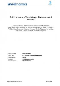 D.1.2. Inventory Technology, Standards and Policies - Waternomics