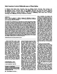 Daily Inoculum Levels of Gibberella zeae on Wheat Spikes - USDA ARS