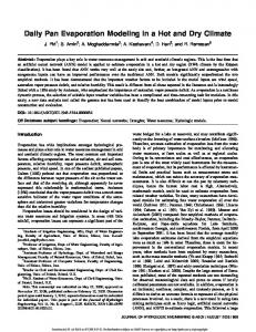 Daily Pan Evaporation Modeling in a Hot and Dry ...