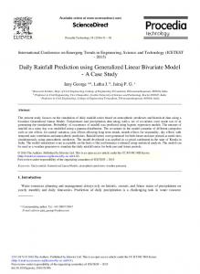 Daily Rainfall Prediction Using Generalized ... - ScienceDirect.com