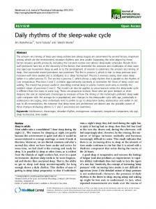 Daily rhythms of the sleep-wake cycle - ScienceOpen