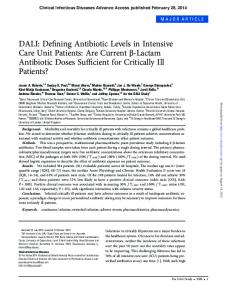 DALI: Defining Antibiotic Levels in Intensive Care Unit ...