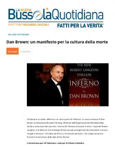 Dan Brown: un manifesto per la cultura della morte