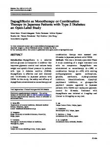 Dapagliflozin as Monotherapy or Combination Therapy ... - Springer Link