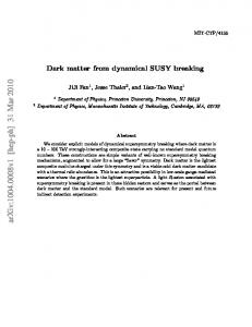 Dark matter from dynamical SUSY breaking