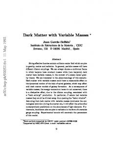 Dark Matter with Variable Masses