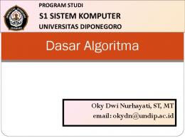 Dasar Algoritma PROGRAM STUDI