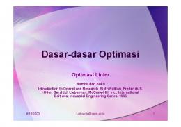 Dasar-dasar Optimasi