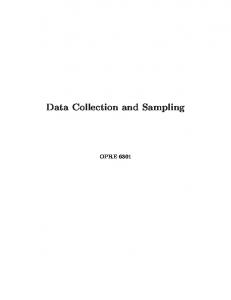 Data Collection and Sampling