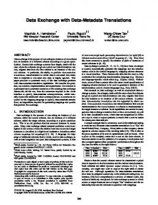 Data Exchange with Data-Metadata Translations - VLDB Endowment