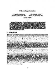 Data Leakage Detection - Stanford University