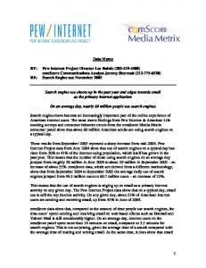 Data Memo BY: Pew Internet Project Director Lee Rainie (202-419 ...