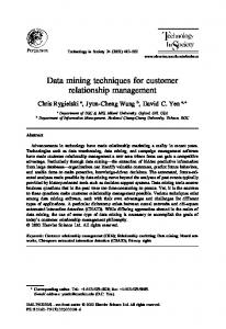Data mining techniques for customer relationship ... - CiteSeerX