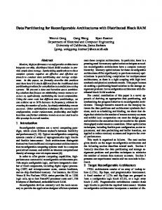 Data Partitioning for Reconfigurable Architectures with Distributed