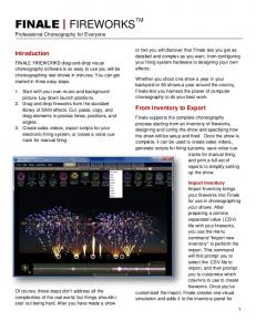 Data sheet - Finale Fireworks