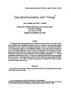 Data Synchronization with Timing - CiteSeerX