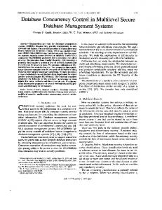 Database concurrency control in multilevel secure database ...