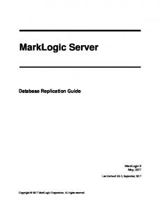 Database Replication Guide (PDF) - MarkLogic