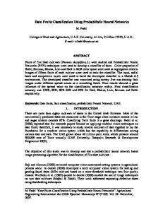 Date Fruits Classification Using Probabilistic Neural Networks - CORE