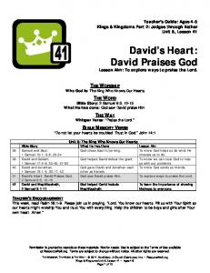 David's Heart: David Praises God