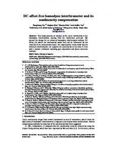 DC-offset-free homodyne interferometer and its ... - OSA Publishing