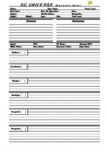 DC Universe - Character Sheet By JuanBC - RPG Sheets