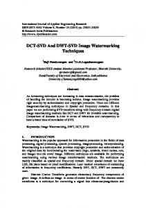 DCT-SVD And DWT-SVD Image Watermarking ...