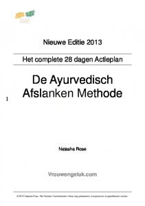 De Ayurvedisch Afslanken Methode