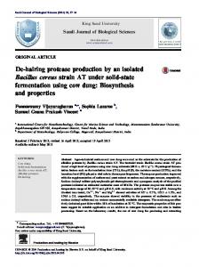 De-hairing protease production by an isolated Bacillus cereus ... - Core