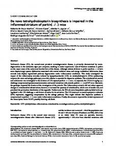 De novo tetrahydrobiopterin biosynthesis is impaired ...