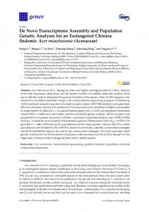 De Novo Transcriptome Assembly and Population Genetic ... - MDPI